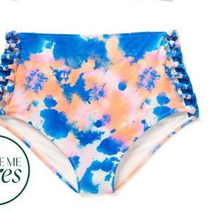 Contour Melted Tie-Dye High Waisted Knotted Sides Panty Swim